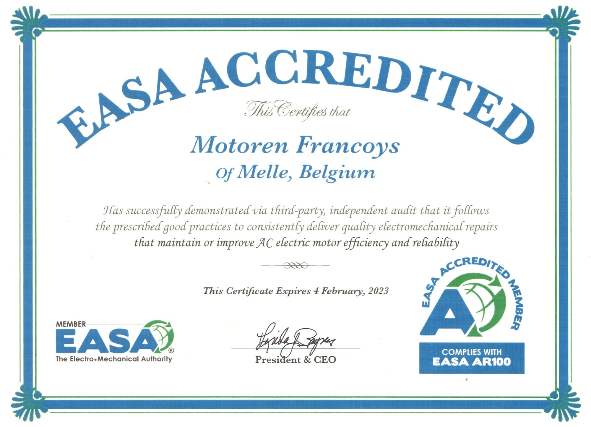 Vernieuwing EASA certificaat